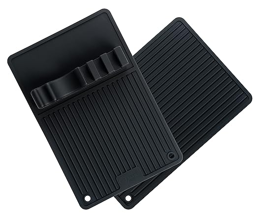 Ozeri BBQ and Grill Utensil Holder Mat Set,Black