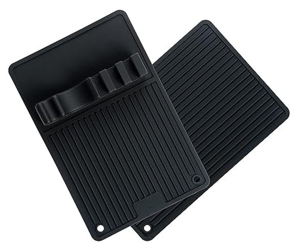 Ozeri BBQ and Grill Utensil Holder Mat Set,Black