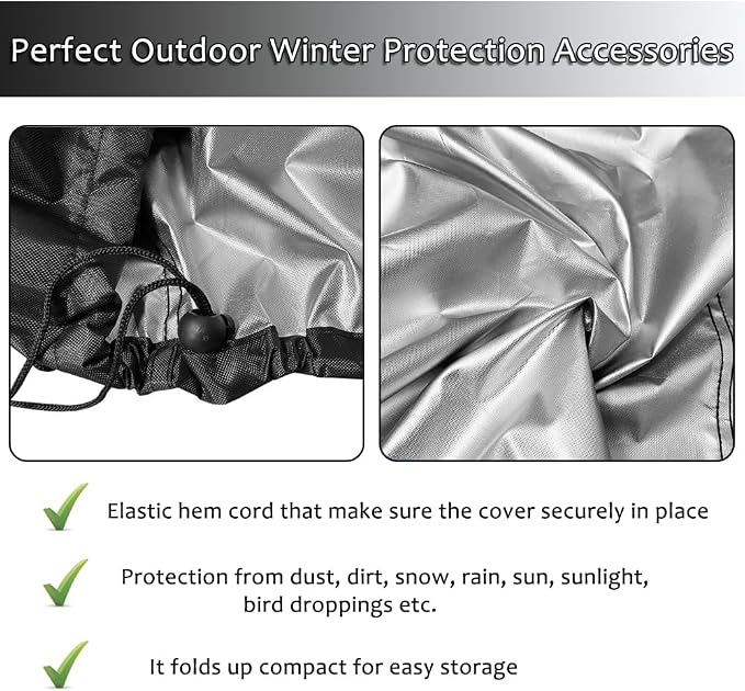 Deck Box Cover, Waterproof Outdoor Storage Box Cover, Heavy Duty Patio Storage Cover with Drawstring for Backyard Garden Furniture, Black, 63 x 30 x 28 in