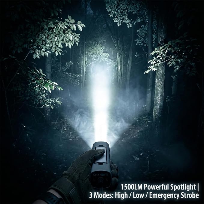 1500LM Telescopic Magnetic Work Light, Rechargeable Foldable LED Inspection Lamp with 7 Modes, Digital Battery Display & Red SOS, Portable Camping Lantern for Car Repair, DIY, Mechanics