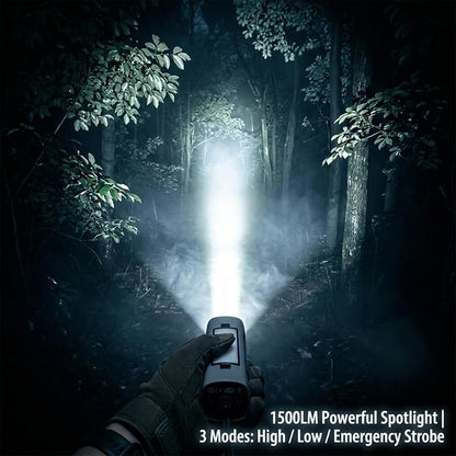 1500LM Telescopic Magnetic Work Light, Rechargeable Foldable LED Inspection Lamp with 7 Modes, Digital Battery Display & Red SOS, Portable Camping Lantern for Car Repair, DIY, Mechanics