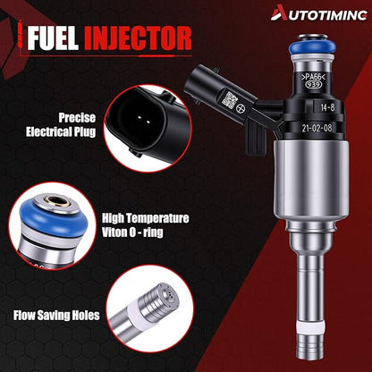 Fuel Injectors Set of 8 Compatible with Audi Q3 Q5 A3 A4 A5 A6 TT TTS Quattro 2.0L Replacement for Volkswagen Golf Amarok GTI Eos Beetle Jetta Passat Replace 06H906036AE