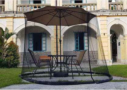 9/10 FT Mosquito Net for Patio Umbrella Outdoors Screen Polyester Hanging Tent(Mosquito Net Only)