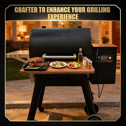 QuliMetal Foldable Front Shelf for Traeger Pro 22, Pro 575 and Ironwood 650, 24.65" Grill Front Table, BBQ Prep Shelf Accessory, Quality Steel Front Shelf
