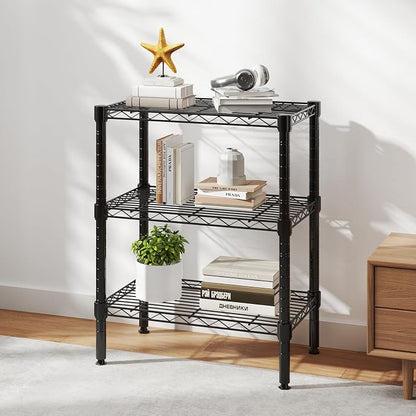 DUMOS 3-Tier Metal Storage Shelves, Wire Shelving, Storage Rack, 23.31" W | Heavy Duty Steel Shelves, Wire Adjustable Standing, Kitchen Bathroom Garage Pantry Organizers, 30.22"H