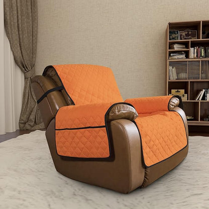 Easy-Going Reversible Couch Cover, Oversized Recliner, Orange/Black | Machine Washable Slipcover For Dogs, Water Resistant Furniture Mat For Living Room, Non-Slip Sofa Cover, Pet Friendly