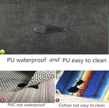 WAZAIGUR Waterproof Easy to Clean Non-Slip Heat Resistant Thick Faux Leather Placemats for Dining Table Set of 8,Grey