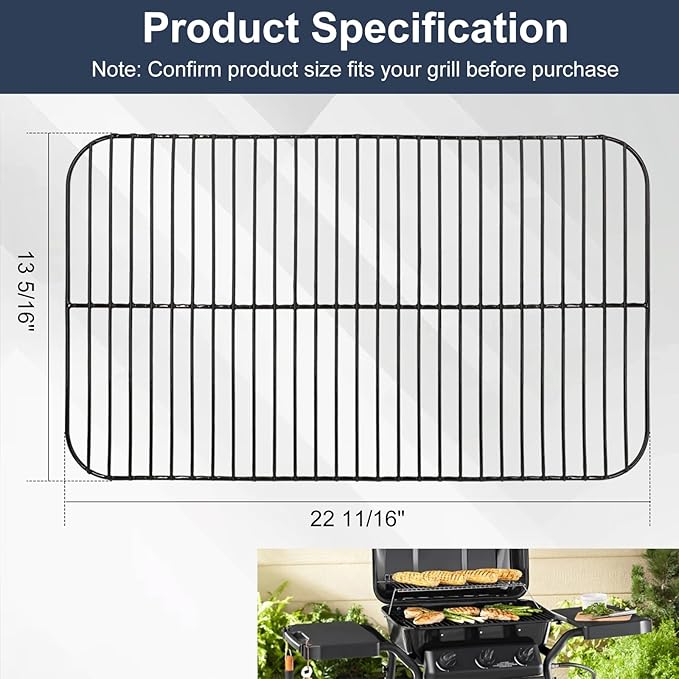 Criditpid Grill Replacement Parts for Expert Grill XG10-101-002-02 3 Burner Gas Grill, Cooking Grate & Stainless Steel Heat Plate Shields Kit for Expert Grill GBC1716W GBC2016W GBC2016WRS Grill Parts.