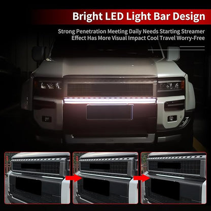 Front Grille lamp Strip Decoration Suitable for 2024 2025 2026 Toyota Land Cruiser 250 1958 Prado LC250 LED Daytime Running lamp 2025 Land Cruiser Accessories (Horizontal Bar Light)