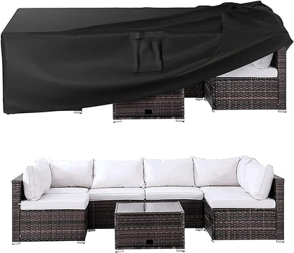 Ruimoy Patio Furniture Covers, Outdoor Furniture Cover Waterproof, General Purpose, Outside Table and Chair Covers, Heavy Duty 600D (128 Inch L x 82 Inch W x 28 Inch H)