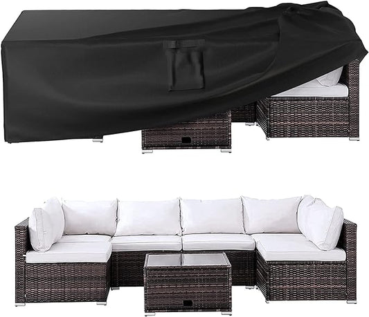 Ruimoy Patio Furniture Covers, Outdoor Furniture Cover Waterproof, General Purpose, Outside Table and Chair Covers, Heavy Duty 600D (128 Inch L x 82 Inch W x 28 Inch H)