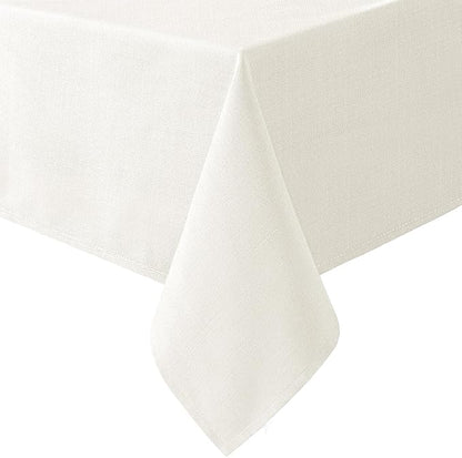 H.VERSAILTEX Linen Textured Table Cloths 60 x 60 Inch Premium Solid Tablecloth Spill-Proof Waterproof Table Cover for Dining Buffet Feature Extra Soft and Thick Fabric Wrinkle Free, Beige