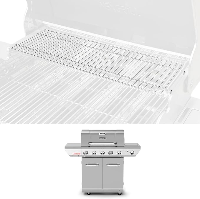 Utheer Stainless Steel Warming Rack for Nexgrill 720-0882A 720-0882 Gas Grill, 28.6" × 7.2" Stainless Steel Upper Warming Rack Replacement for Nexgrill 5 Burner Grill