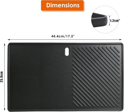 Uniflasy 7637 Grill Griddle for Weber Spirit I & II 200 Series, 17.5" Cast Iron Griddle Insert for Spirit E-210 E-220 S-210 S-220 Front Control Gas Grills, Replacement Flat Cooking Pan
