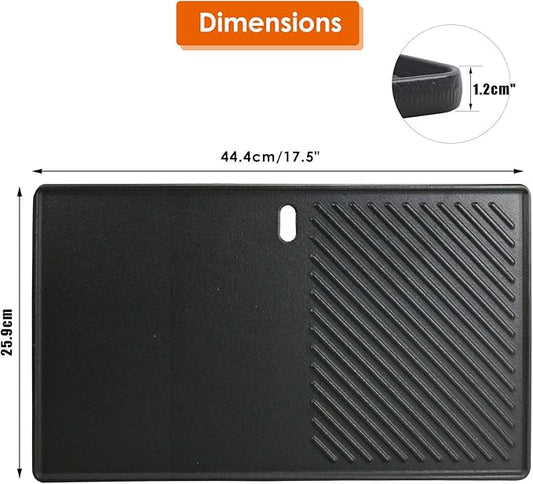 Uniflasy 7637 Grill Griddle for Weber Spirit I & II 200 Series, 17.5" Cast Iron Griddle Insert for Spirit E-210 E-220 S-210 S-220 Front Control Gas Grills, Replacement Flat Cooking Pan