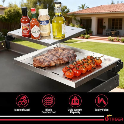 2-Pack Stainless Steel Griddle Warming Rack for Blackstone 28 inch griddles, Easy-Check Fit Accessory for Outdoor Cooking or Use