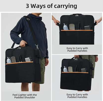 NOELIFE Padded Carry Bag for Blackstone 17 inch Tabletop Griddle Without Hood, 600D Water-Resistant Outdoor Griddle Carrying Case Fit for Blackstone 1971 1650, Black (Bag Only)