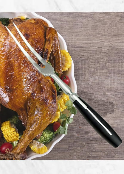 Carving Fork, Meat Fork, 12 Inch Cooking Fork, Stainless Steel BBQ Fork, Long Metal Chef Pro Kitchen Forks for Barbecue, Serving, Cooking, Grilling, Roasting