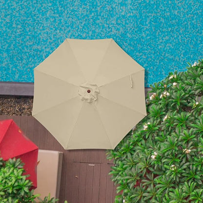 9ft Patio Umbrella Replacement Canopy,Outdoor Table Market Yard Umbrella Top Outdoor Umbrella Canopy with 8 Ribs