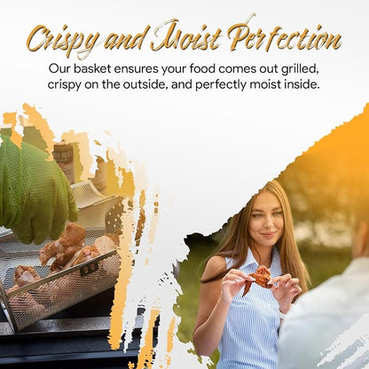 ROTO-Q 360 Rotisserie Tumble Basket: Elevate Your Grilling Game! Perfect for Chicken Wings, Coffee Beans, and More (Compatible Only with ROTOQ360 Rotisserie) | Tumble basket fits only the ROTO-Q 360 rotisserie and holds wings, coffee beans and other sm...