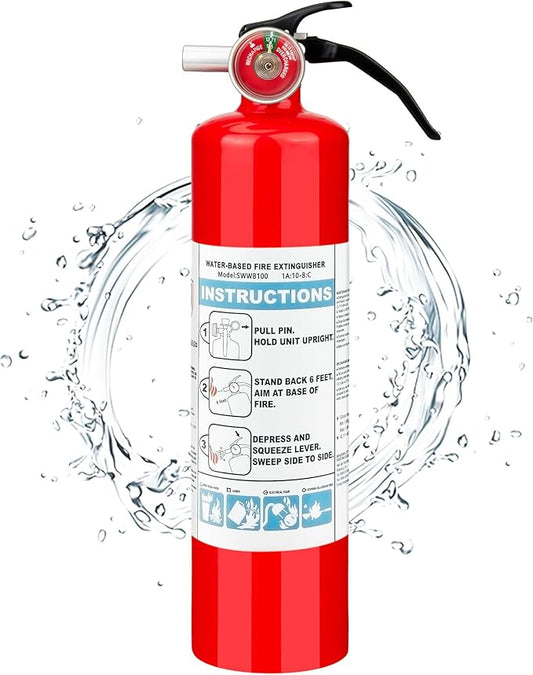 Safewayfire 2.5 lb Class ABCK Water-Based Fire Extinguisher, 1 Pack, UL Certified Safety for Kitchen, Residential, Vehicle