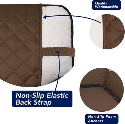 PureFit Reversible Chair Sofa Cover Dog Couch Covers for Sofa, 25.5 in | Coffee/Ivory, Water Resistant Couch Protector, Washable Pet Couch Cover with Non Slip and Elastic Straps For Kids