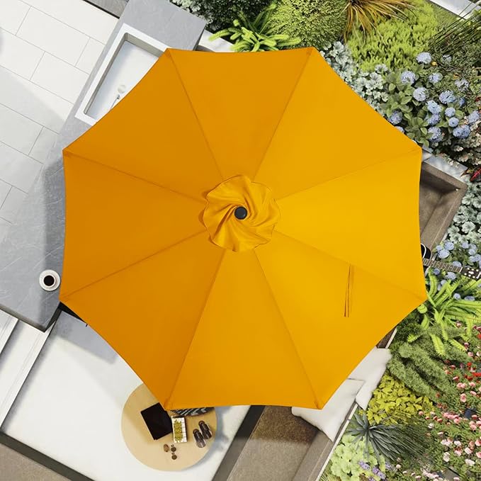 MASTERCANOPY Patio Umbrella 9 ft Replacement Canopy for 8 Ribs-Gold Canopy Only