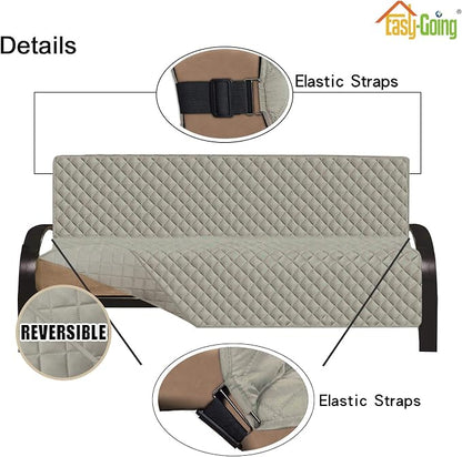Easy-Going Reversible Couch Cover, Large Futon Sofa, Beige/Beige | Machine Washable Slipcover For Dogs, Water Resistant Furniture Mat For Living Room, Non-Slip Sofa Cover, Pet Friendly