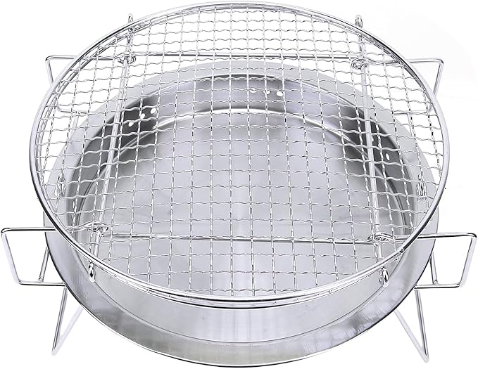 Charcoal Grill, Stainless Steel Portable Compact Design for Camping Picnic Outdoor BBQ Cooking