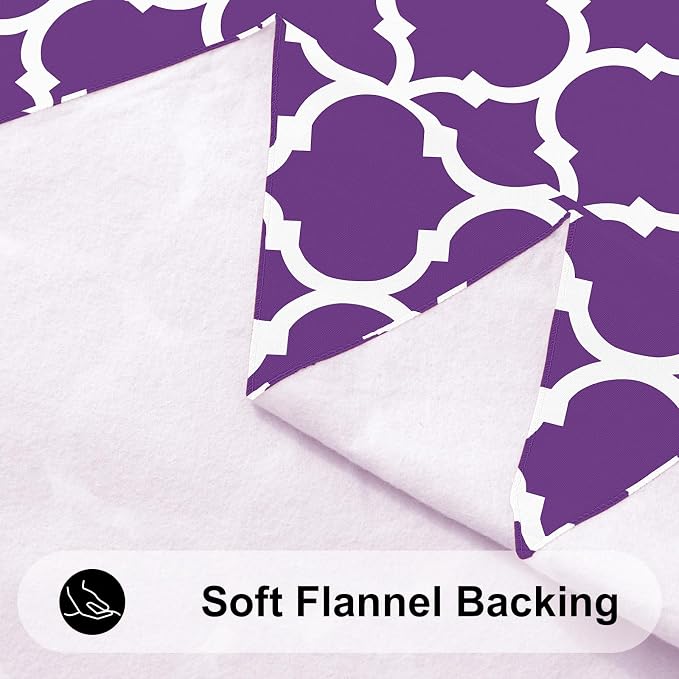 Smiry Square Table Cloth, Waterproof Vinyl Tablecloth with Flannel Backing for Square Tables, Wipeable Spillproof Plastic Tablecloths for Dining, Camping, Indoor and Outdoor (54"x54", Purple)