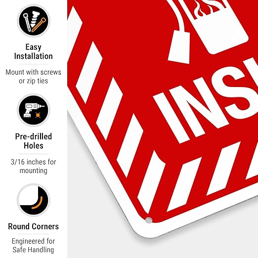 Fire Extinguisher Inside Sign, Fire Safety Sign, 10x14 Inches, 55 mil Thick HDPS (high Density polystyrene), Made in USA