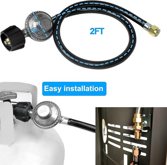 2-Feet propane Gas Grill Regulator and Hose, Replacement for Weber, Charbroil, Nexgrill Grill, Propane Patio Heater and Fire Pit……