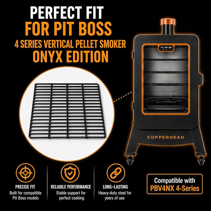 Uniflasy PBV4NX Smoker Racks for Pit Boss 1300 Onyx Vertical Pellet | 19.76 X 12 inch Racks for Pit Boss 4 Series Vertical Pellet Smoker, Cast Iron for Smoking Meat and Outdoor Grilling