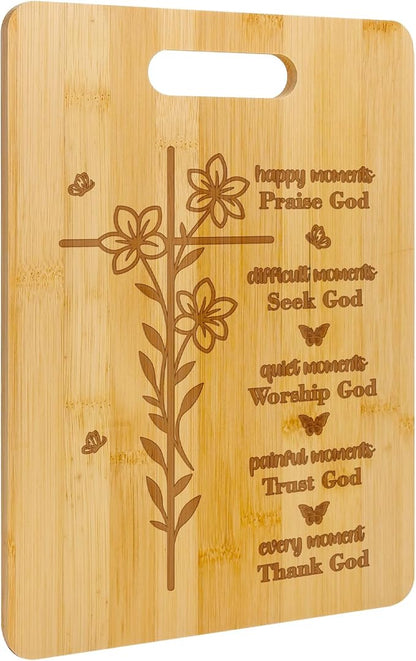 Christian Gifts for Women, Christmas Cutting Board Gifts for Women Friend, Bible Verse Gifts for Elderly Jesus Cross Scripture Gifts, Faith Religious Gifts