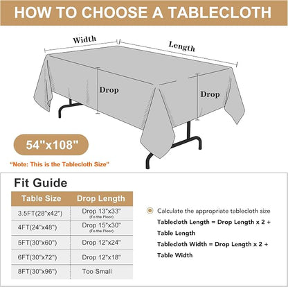 sancua Rectangle Tablecloth - 54 x 108 Inch - Stain and Wrinkle Resistant Washable Polyester Table Cloth, Decorative Fabric Table Cover for Dining Tables, Buffet Parties, Christmas Red