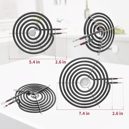 WB30M1 and WB30M2 GE Hotpoint Electric Stove Burner Replacement Element, Perfectly Fit GE Hotpoint Electric Range Stove Top-Includes 2 * 8'' and 2 * 6''