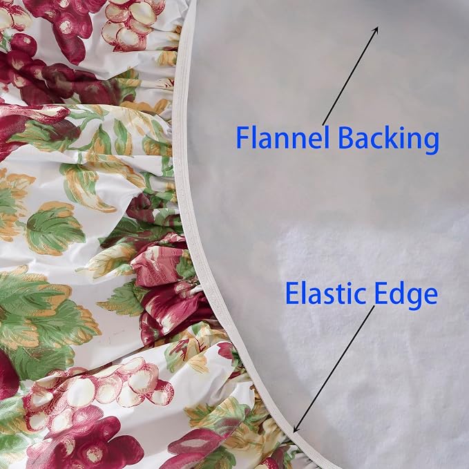 Walrus Round Vinyl Fitted Tablecloth with Flannel Backing Elastic Edge Design Table Cover Waterproof Oil-Proof PVC Table Cloth Stain-Resistant Best for 37"-44" Round