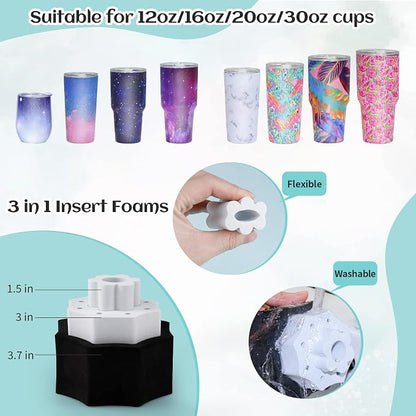 LFSUM 4 Arm Cup Turner for Crafts Tumbler,Multi Tumbler Spinner Machine Kit,Tumbler Turner DIY Glitter Epoxy Resin Tumblers (4X-Cup-Blue)
