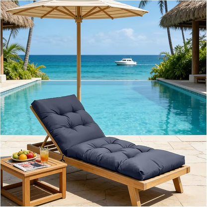 Outdoor Lounge Chair Cushions, 74.4 x 22 x 4.7 Inches Waterproof Fade Resistant Patio Cushion for Chaise Lounger