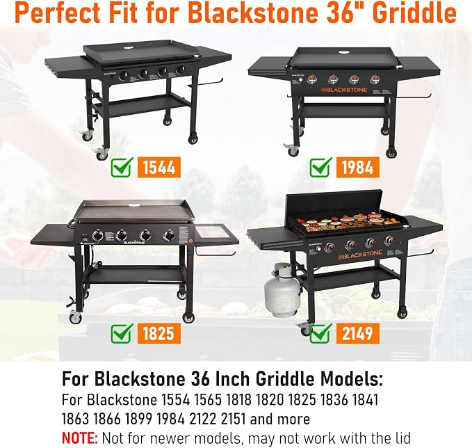 Upgrade Griddle Replacement Top for Blackstone 36 Inch | Flat Top Grill with Rear Grease System, Heavy Duty Steel, Flat Top Griddle Replacement for 1554 1818 1820 1825 2151