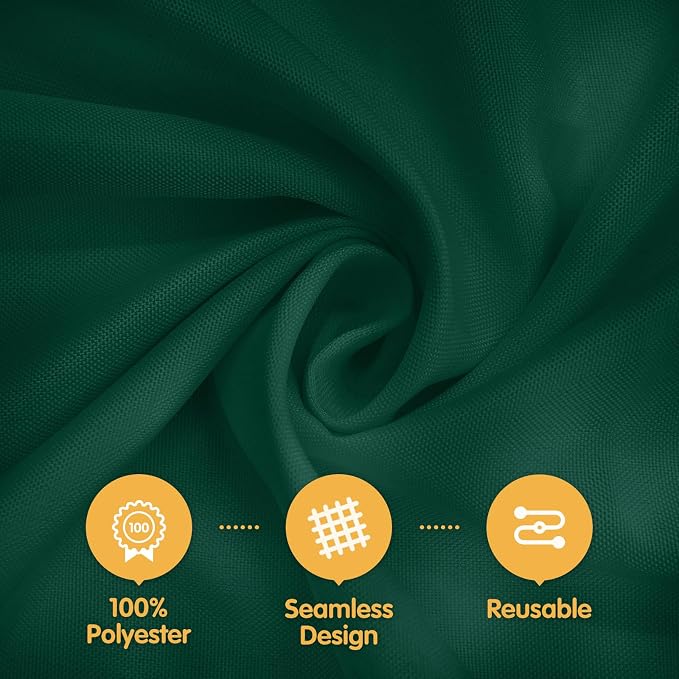 BRILLMAX 8 Pack Hunter Green Tablecloth 60x126 Inch for 8ft Rectangle Table | 150 GSM Polyester Fabric, 15" Standard Drop, Water, Stain & Wrinkle Resistant Cloth Cover for Wedding Reception Banquet Party