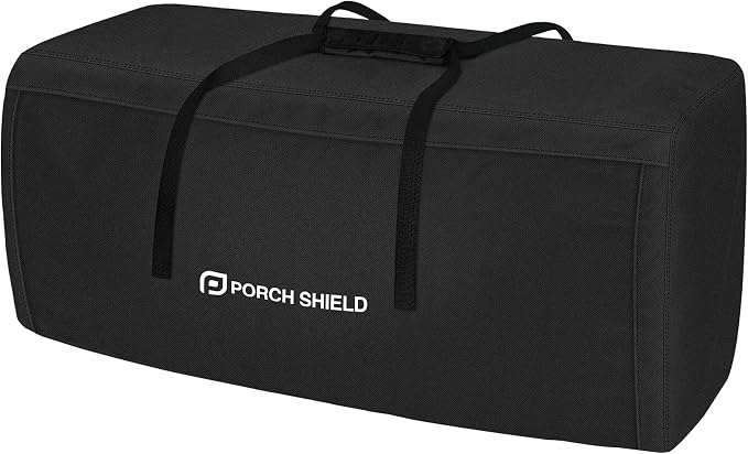 Porch Shield Outdoor Cushion Storage Bag 62 inch Waterproof Outside Storage Bags for Patio Furniture with Zippers and Handles Black