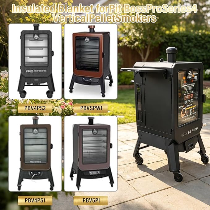 Side Shelf for Pit Boss PBV4PS2 PBV4PS1 Pro Series II 4 Vertical Pellet Smoker Shelf for Pit Boss 10739 1077 Smoker Accessories Foldable Grill Side Table BBQ Prep with Hooks