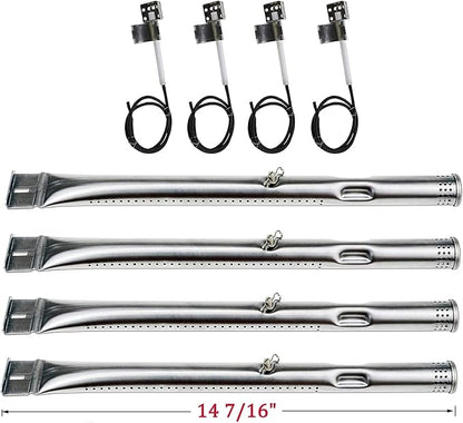 Grill Replacement Parts for Charbroil 463436215, 463436214, 463436213, 467300115, 463234413, 466342014 Gas Grills, Grill Burner Pipe Tube, Heat Plate Tent Shield, Carryover Tube, Grill Igniter