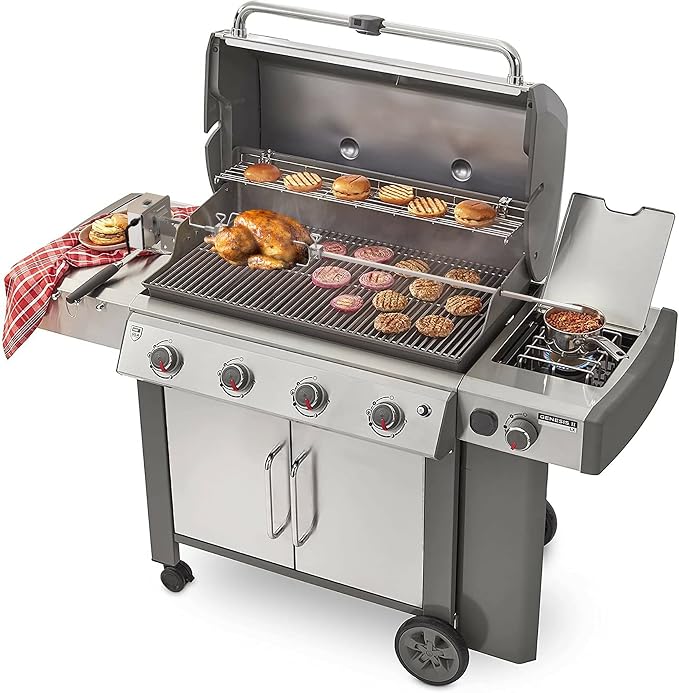 onlyfire Stainless Steel Rotisserie Kit Weber 7659 Replacement | Fits for Weber Spirit and Spirit II 200/300 Series Gas Grills, NOT FIT for Weber Spirit 4 Burner Grills