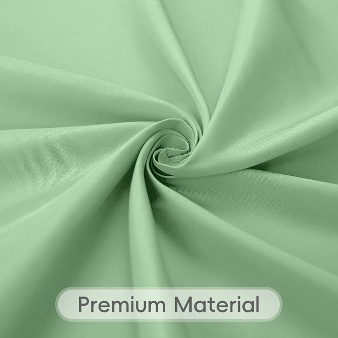 8 Pack Light Green Tablecloth 60 x 102 Inch Rectangular Table Cloth | For 6 Foot Rectangle Tables, Wrinkle Resistant, Washable Polyester Fabric, For Wedding Party Banquet Buffet and Camping
