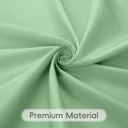 8 Pack Light Green Tablecloth 60 x 102 Inch Rectangular Table Cloth | For 6 Foot Rectangle Tables, Wrinkle Resistant, Washable Polyester Fabric, For Wedding Party Banquet Buffet and Camping