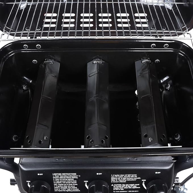 Replacement Kit for 3-Burner Walmart Expert Grilll XG10-101-002-02 GBC2016WRS, Porcelain Steel Heat Plate Heat Tent and Burner Replacement Parts for 3-Burner Expert Grill Parts