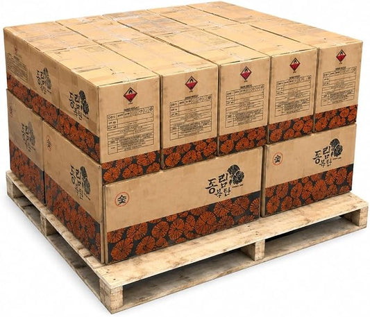 Dong LIM Binchotan Style Charcoal Briquettes, 870lbs (30 Boxes) | Wholesale Pallet, High heat, low ash, long burning. Perfect for Japanese & Korean BBQ, Weber kettles, & kamado grills
