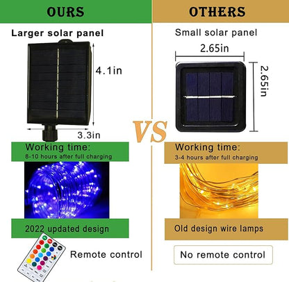 LitHome 33 FT Solar Rope Lights Outdoor Waterproof, 18 Colors Changing 100 LED Rope Lights for Outside with Remote, Solar String Light with Timer for Pool Trampoline Tree Garden Yard Christmas Decor